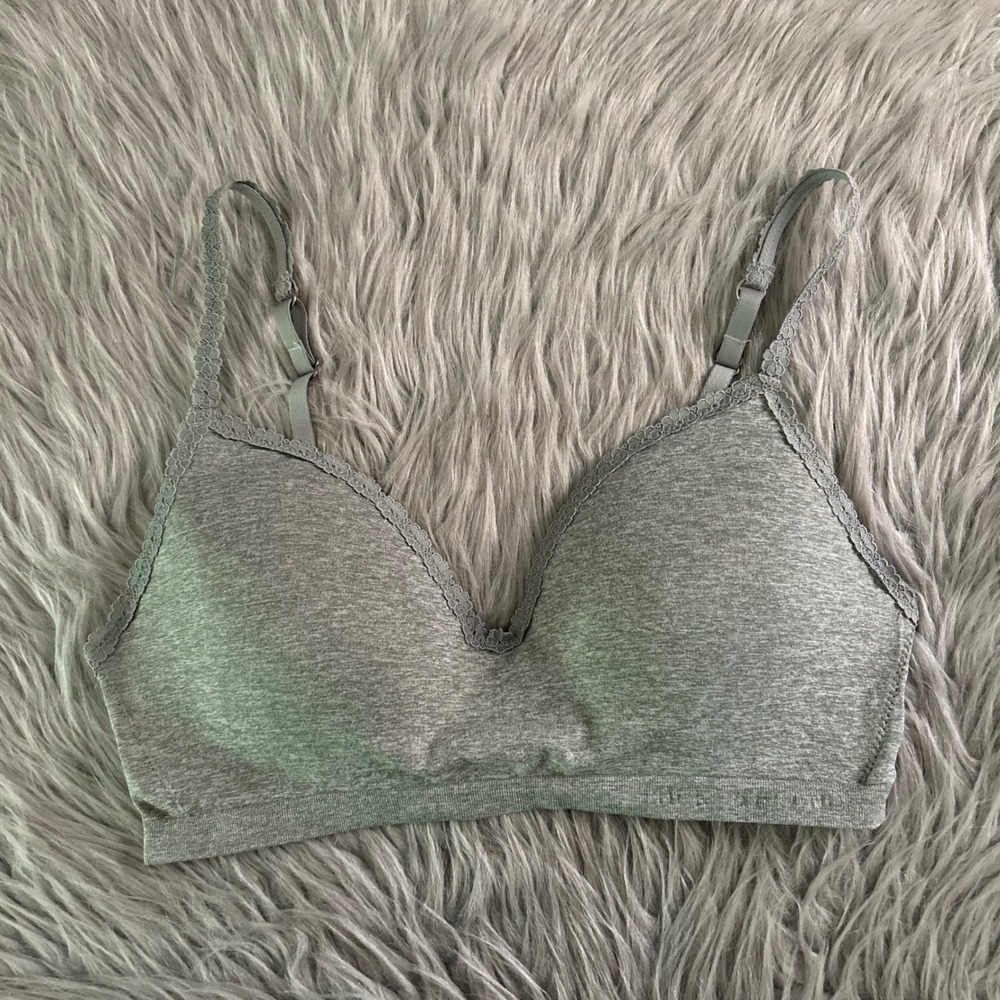 Lucky Brand Wireless Lightly Lined Bra Womens Size Large Gray Wirefree Bralette